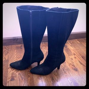 Black Suede Tall Boots